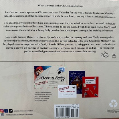 Christmas Mystery #1: Can you solve the Christmas Mystery? Adventurous Escape Room Advent Calendar for Family with Daily Puzzles and Four-Digit Codes